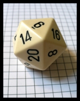 Dice : Dice - 20D - Large Ivory With Black Numerals